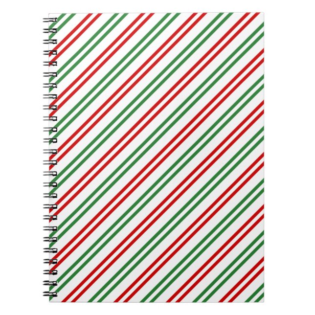 Candy cane, Rand Red Grönt Anteckningsbok (Framsidan)