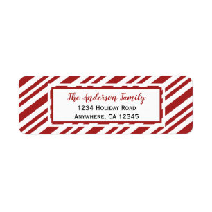 Candy cane Rand RETURADRESS Etikett