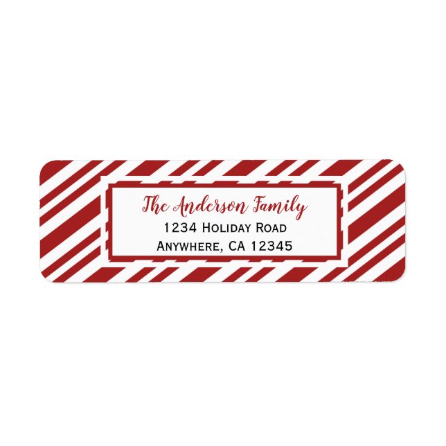 Candy cane Rand | RETURADRESS Returadress Etikett (Framsidan)