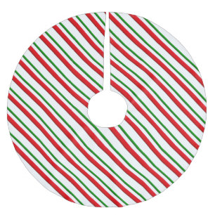 Candy cane rand - röd och grönt julgransmatta borstad polyester