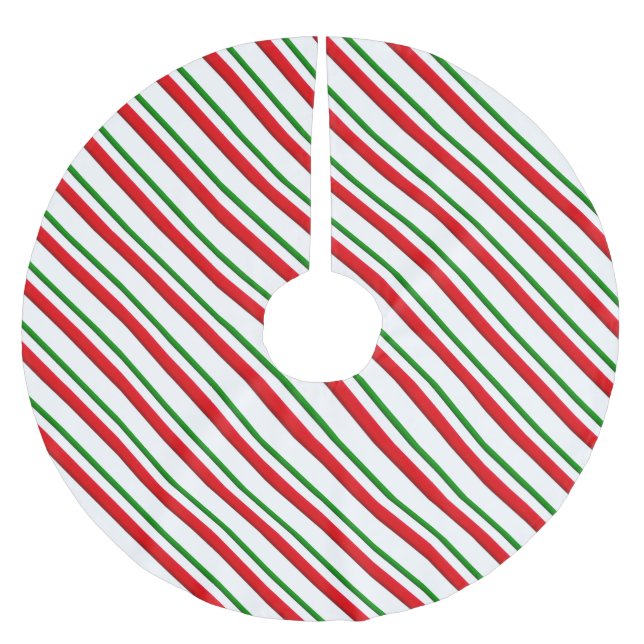 Candy cane rand - röd och grönt julgransmatta borstad polyester (Framsidan)
