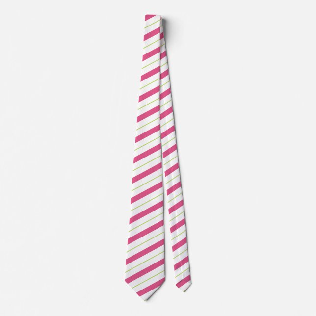 Candy cane Rand Rosa & Grönt Neck Tie Slips (Framsida)