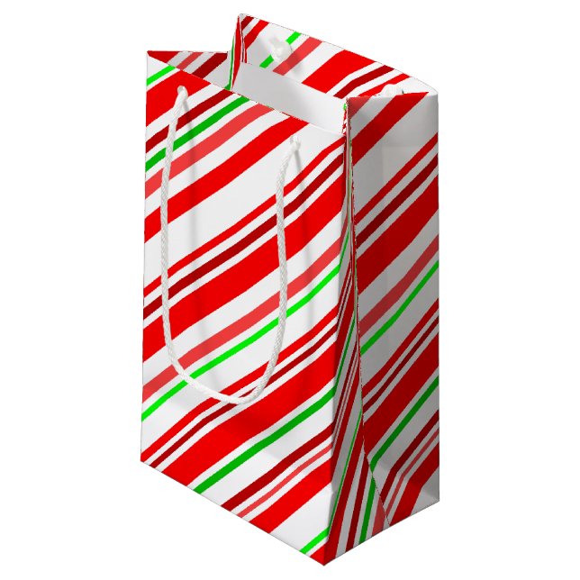 Candy Cane-randigt festligt rött grönt vitt glatt (Framsidan Vinklad)