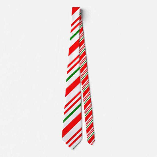 Candy cane Red Grönt Vit jul Mönster Slips (Framsida)