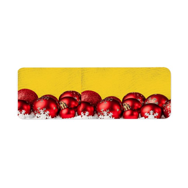 Candy cane Red jul bollar Returadress Etikett (Framsidan)