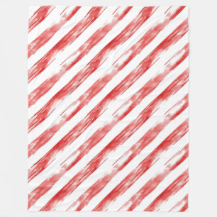 Candy cane Red Rand jul Fleecefilt