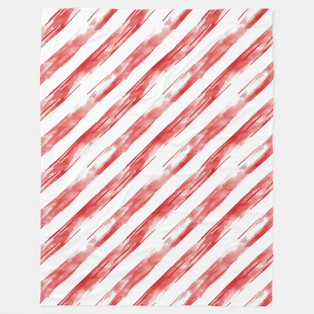Candy cane Red Rand jul Fleecefilt (Framsidan)