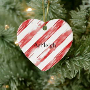 Candy cane Red Rand jul Julgransprydnad Keramik