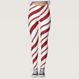 Candy cane Red Stripe jul Peppermint Leggings