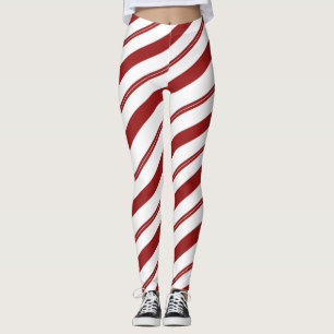 Candy cane Red Stripe jul Peppermint Leggings