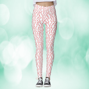 Candy cane Red White Mönster Leggings