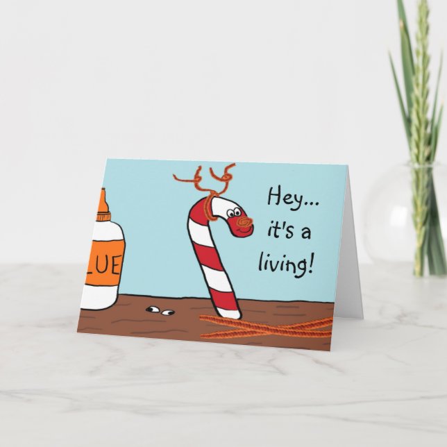 Candy cane-renårskort helgkort (Framsida)