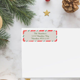 Candy cane Returadress Etikett