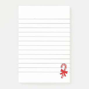Candy Cane Röd Band Jul Linjerad Post-it Block