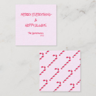 Candy cane Rosa Glad helg Merry Allt Anteckningskort