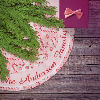 Candy cane rosa jul julgransmatta borstad polyester