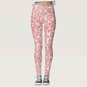 Candy cane rosa jul  leggings
