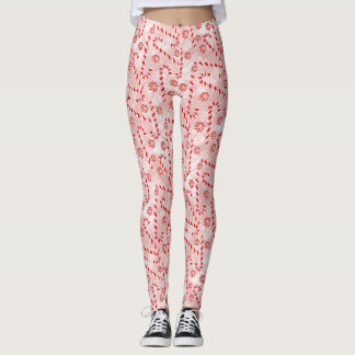 Candy cane rosa jul  leggings