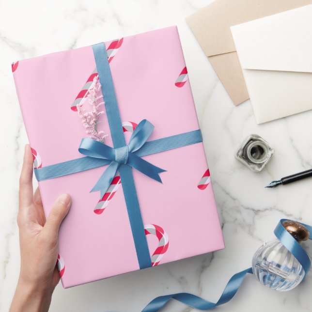 Candy cane Rosa Julafton Presentpapper (Gifting)
