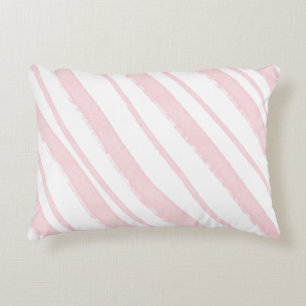 Candy cane Rosa strimlad vattenfärg Prydnadskudde