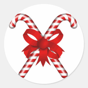 Candy cane runt klistermärke