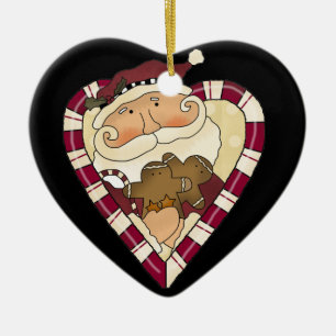 Candy cane Santa Ornament