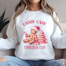Candy cane, sleeve, lång jul t shirt