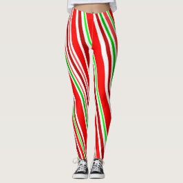 candy cane Slimming Spiral Rand Red White Grönt Leggings