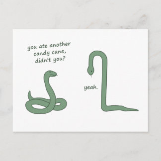 Candy cane Snake Vykort