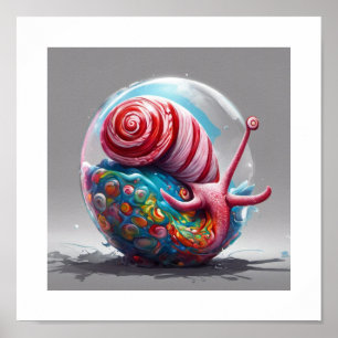 Candy cane snigel poster