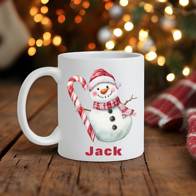 Candy cane Snögubbe jul Kaffemugg (Candy Cane Snowman Christmas Coffee Mug
)
