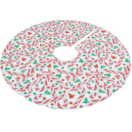 Candy cane söthet julgransmatta borstad polyester