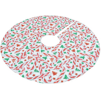 Candy cane söthet julgransmatta borstad polyester