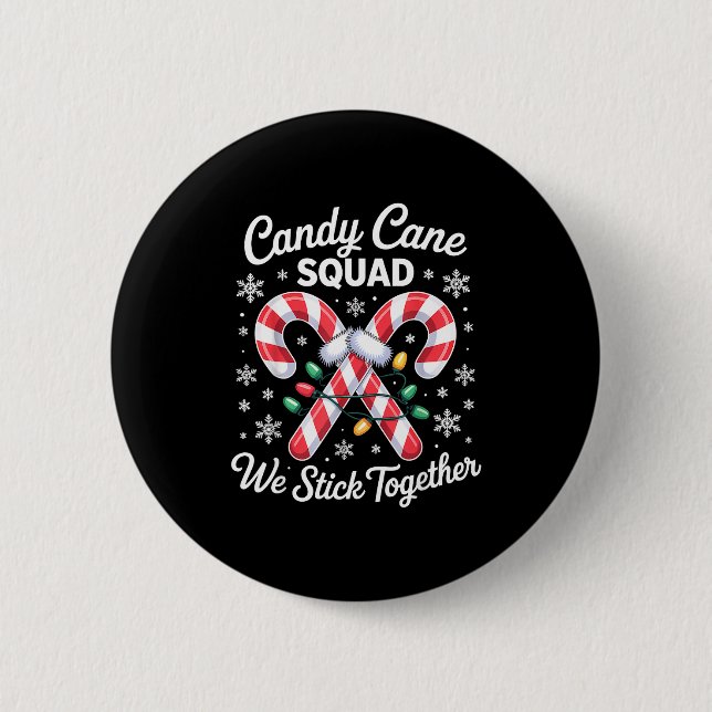 Candy Cane Squad Cute Christmas Matching Design  Knapp (Framsida)