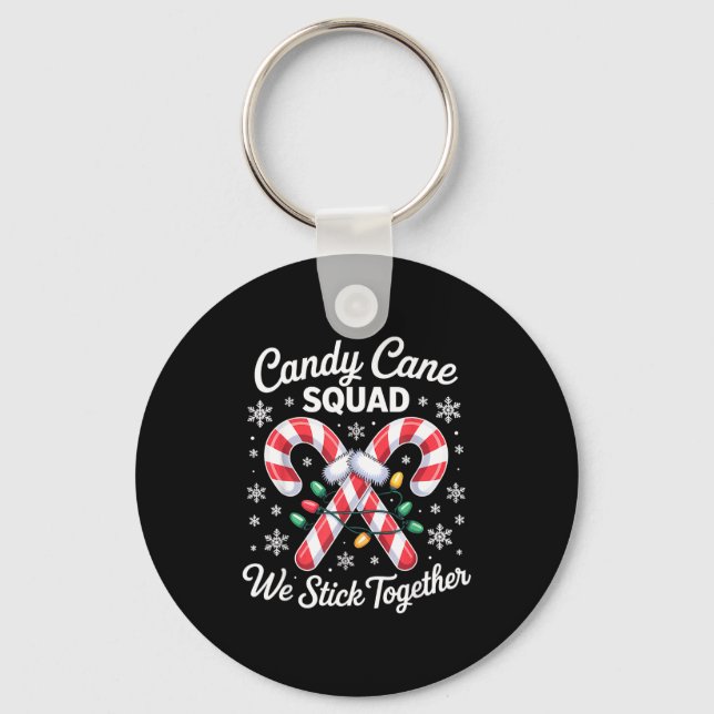 Candy Cane Squad Cute Christmas Matching Design  Nyckelring (Framsida)
