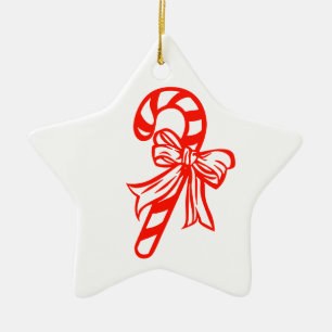 Candy cane Star - juldekretet Julgransprydnad Keramik