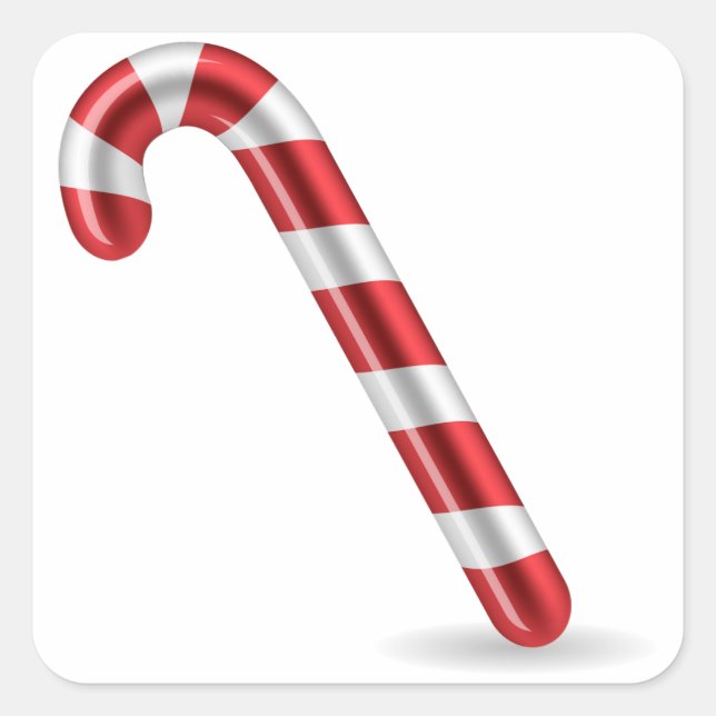 Candy cane Stickers Fyrkantigt Klistermärke (Framsida)