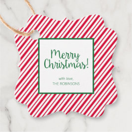 Candy cane Stripe Gåvor Etiketter