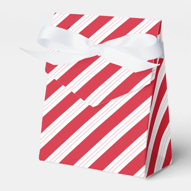 Candy Cane Striped Tent Christmas Party Favor Box Presentaskar (Framsidan Sidan)