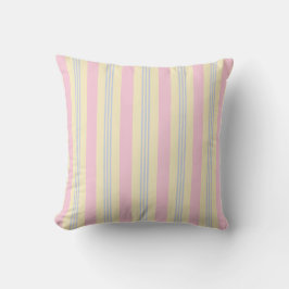 Candy Cane Stripes - Pastel Pink, Blue & Yellow Kudde