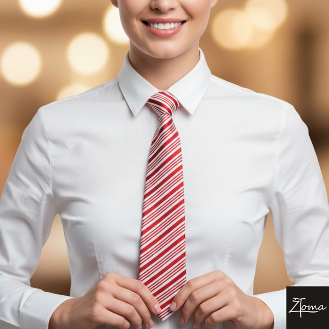 Candy Cane Stripes Red Bow Festive Christmas  Slips (Skapare uppladdad)