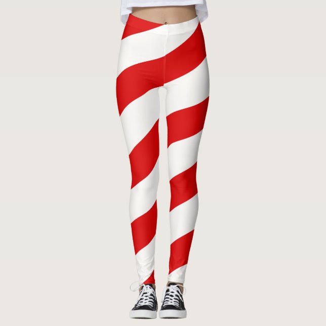 Candy cane strippade baljväxter leggings (Framsida)