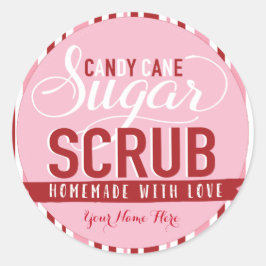 Candy cane Sugar SCrub Labels Anpassningsbar Mason Runt Klistermärke