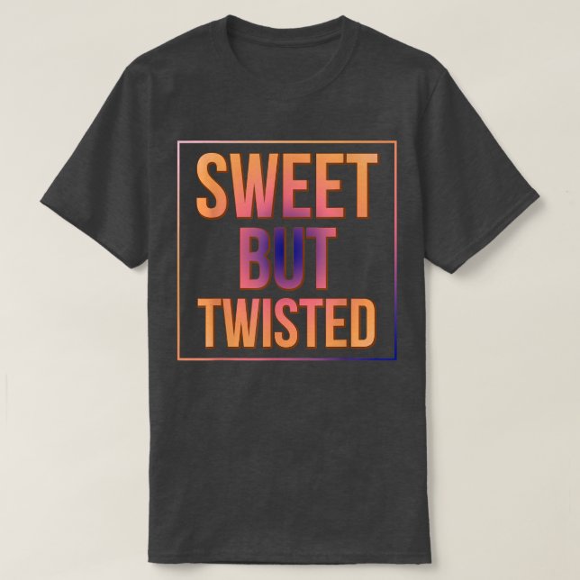 Candy Cane Sweet But Twisted Funny Sarcasm Pun  T Shirt (Design framsida)
