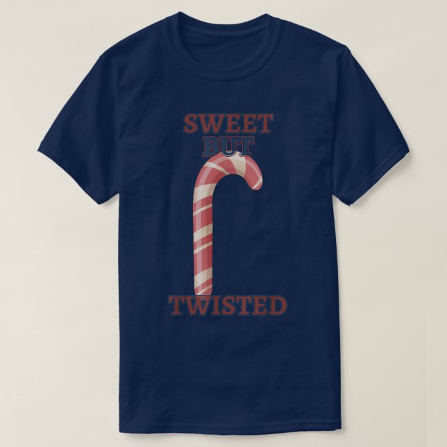 Candy cane Sweet men Twisted Funny Humous T Shirt (Design framsida)