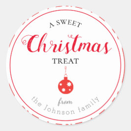 Candy cane Sweet Treat Helgdag Sticker Runt Klistermärke