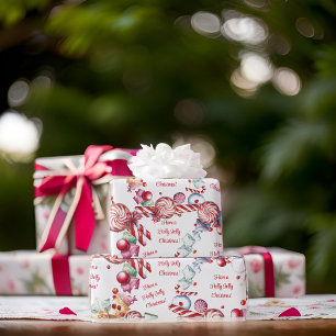 Candy cane Swirl Candies Wrapping Papper Presentpapper