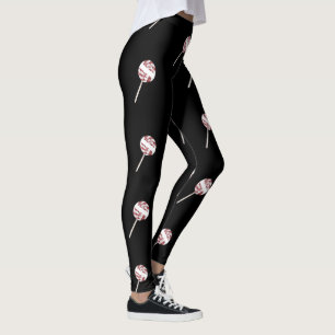Candy cane Swirl jul Lollipop Mönster Leggings
