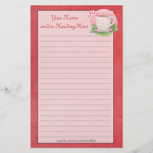 Candy cane Tea Stationery Brevpapper (Framsida)