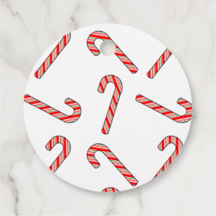 Candy cane Teckning i Röda Grönten White Gåvor Etiketter